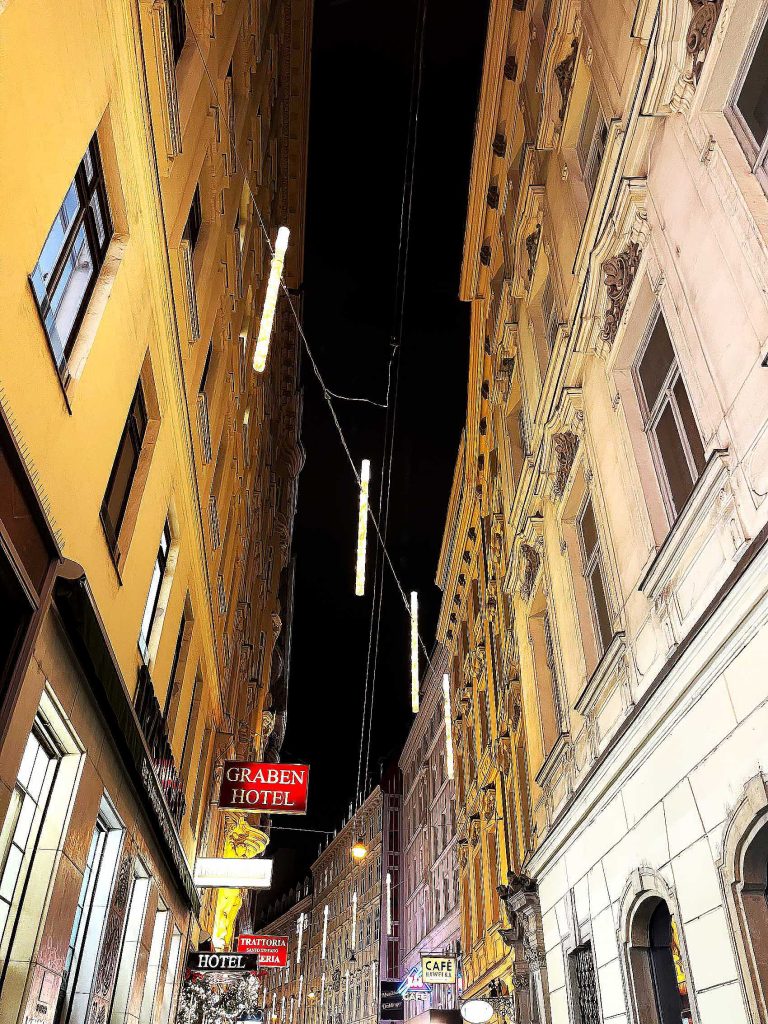 Weihnachtsbeleuchtung in der Dorotheergasse in Wien